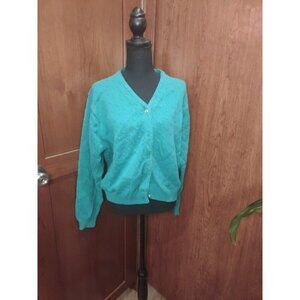 Izod green long sleeve women’s cardigan, size XL